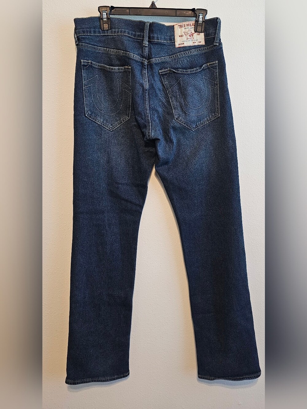 True Religion Ricky Relaxed Straight Dark Blue Jeans Mens 33